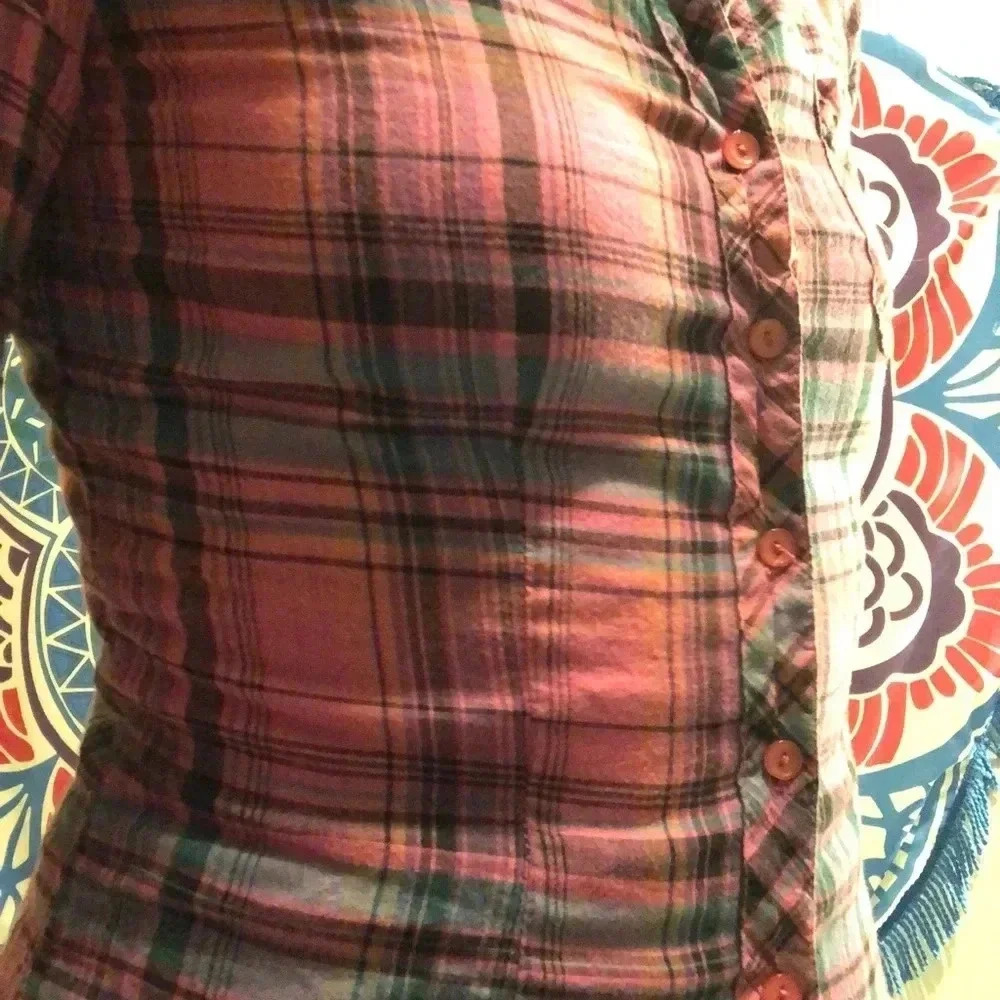 Button down plaid pink - Picture 6 of 7